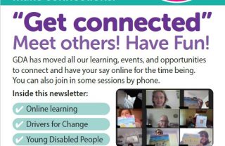 colourful cover of GDA's learning bulletin Sept 2020 'Get Connected'