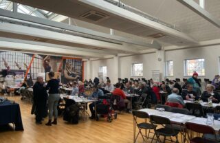 Lots of members seated in the Kelvinhall, awaiting the start of the Hustings in 2019.