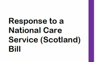 Front cover: GDA logo at the top (confident, connected, contributing) Response to a National Care Service (Scotland) Bill, Glasgow Disability Alliance www.gda.scot 0141 556 7103 info@gdaonline.co.uk